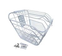 Amagogo Panier de vélo Avant en Fer, Robuste et résistant, avec Couvercle, pièce de réparation Polyvalente pour Courses et Camping, Blanc