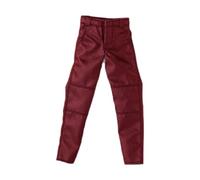 Amagogo Pantalon pour figurine d'homme 1/12, accessoires faits à la main, vêtements en cuir PU à collectionner, figurines d'action de mode, mini vêtements, Bordeaux