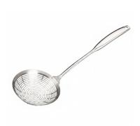 Amagogo Passoire Inox Louche Écumoire Passoire Cuillère Perforée Long Manche en Acier Inoxydable 304 Monobloc pour Lever et Drainer Pâtes Boulettes, Petit 14cm