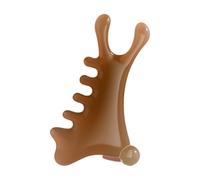 Amagogo Peigne de massage, outil facial, résine, masseur, outil de massage traditionnel Gua Sha compact et portable pour la tête, le visage, le cuir chevelu, Brun