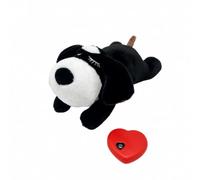 Amagogo Peluche Chien Fonction Battement Cœur Compagnon en Peluche Simulateur Pultion Apainte Facile à Utiliser pr Adultes, Temps Calme, Noir