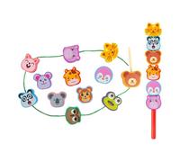 Amagogo Perles à Enfiler en Bois pour Tout-Petits, Blocs à empiler, Jeu d'enfilage éducatif pour développer la pensée et l'association de Formes chez, Animaux