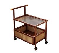 Amagogo Petite table d'appoint à roulettes, étagère polyvalente, table basse pour petit espace, pour salon, bar, cuisine, maison, 50x40x70cm