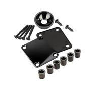 Amagogo Plaque de Renfort Set Accessoires Guitare Plaque de Manche Ferrules de Cordes Coupe de Traversée Vis Assorties en Cuivre Fixation Stable Du Manche, Noir