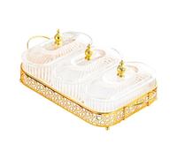 Amagogo Plateau de service pour noix et bonbons, plat de présentation, plateau de rangement pour fruits secs, de service pour noix et en-cas de cuisine, Clair, 3 Grille