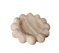 Amagogo Plateau Rond Bord Vague | Structure Stable, Plateau à En Marbre, Basse, Beige