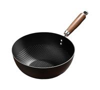 Amagogo Poêle Wok en Fer Non Revêtue, Facile à Nettoyer, Ustensile de Cuisine pour Faire Sauter, Bouillir, pour Induction, électrique, 26cm