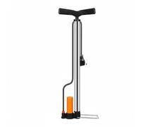Amagogo Pompe à Vélo Portable Innovante Équipée d'un Manomètre Intégré Tête Polyvalente Cylindre Acier Inoxydable Pompe Manuelle avec Accessoires Compatible, Argent, Longue HP+Sac