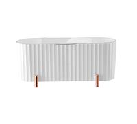Amagogo Porte-bloc de maquillage élégant avec couvercle transparent, séparateur détachable unique, rangement de salle de bain pour bureau, vanité, commode, Blanche