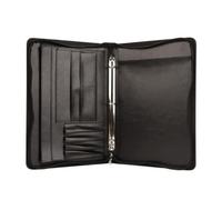 Amagogo Porte-Documen Multi-Poches Portable | Multifonction, classeur En Cuir PU Fermure Éclair, pr apprentissages, Noir, 10 Pochettes