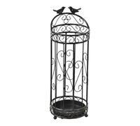 Amagogo Porte-parapluies rond décoratif en forme d'oiseau avec bac d'égouttage pour supermarché, maison, etc, Noir