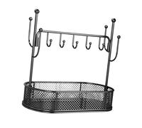 Amagogo Présentoir à Bijoux, Tour à Bijoux, décoration, Porte-clés, Organisateur Suspendu, Plateau de Rangement pour Montres, clés, Bracelets, Maison, Noir