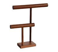 Amagogo Présentoir à Colliers et Bracelets en Forme de T, Support Polyvalent en Bois avec Base, Organisateur pour Foulards et Cordons de Vente en Showroom, Style B