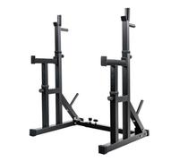 Amagogo Rack à Squat Haltères en Métal Noir Réglable Rack Musculation Crochs Rangement Latéra Multifonction pr Garage