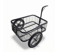 Amagogo Remorque Vélo Remorque Cargo Chariot Utility Panier Maillé Sécurisé avec Contention Fiable et Nettoyage Simple Essieu Unique à pour Camping Pêche, Modèle De Vélo avec Roues en Aluminium