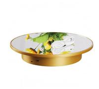 Amagogo Rotating Display Stand Plateau Tournant Présentoir Motorisé Fonction USB Support Cylindrique Surface Lisse en Plastique Adapté à la Présentation de, Doré Miroir, 2668-20cm
