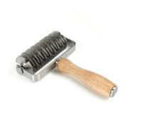 Amagogo Rouleau à Pâte Pizza Outil Découpe Pâtisserie Grille Roulette Lattice avec Poignée Bois pour Coupes Droites et Répétables Rendu Tressé Propre, L Lattice Roller