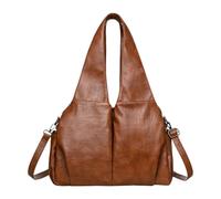 Amagogo Sac à bandoulière PU Leahter, Sac sous Bras élégant, de bacs léger à bandoulière pour la Rue des Vacances d'été, Brun