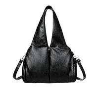 Amagogo Sac à bandoulière PU Leahter, Sac sous Bras élégant, de bacs léger à bandoulière pour la Rue des Vacances d'été, Noir