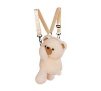 Amagogo Sac à Dos Ours en Peluche, Jouet en Peluche de Dessin Animé pour Adolescentes, Femmes, Filles, Cadeau d'anniversaire pour Enfants, Beige