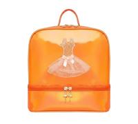 Amagogo Sac de Danse Enfant Sac à Dos Fille Cartable 3D Compartiment Bas Chaussures Tissu Résistant à la Pluie Nettoyage Rapide Adapté aux Cours de Ballet École Sorties, Orange