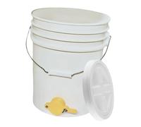 Amagogo Seau à Miel pour Apiculture avec Porte et Poignée pour Usage Agricole, Blanc