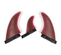 Amagogo Série de Trois Ailerons de Surf en Fibre de Verre à Montage Double pour Planche de Surf Homme Femme Adulte Adapté aux Pratiques Sportives et aux Explorations Côtières, Rouge