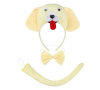 Amagogo Serre-tête et nœud pour animaux, ensemble de coiffures pour fête, cosplay, carnaval, mascarade, Jaune