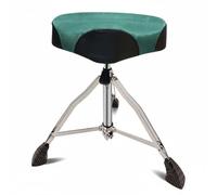 Amagogo Siège de Batterie Réglable Tabouret Trône de Batterie Chaise de Batteur Selle Confortable en Alliage Cuir Éponge Trépied, Vert, Tabouret De Batterie en Forme De Selle À Réglage Pneumatique