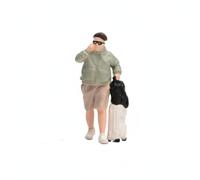 Amagogo Statuette Passager avec Téléphone à, Figurine Miniature Colorée D Un Passager en Surpoids Au Téléphone, Échelle 1/64