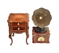 Amagogo Tourne-disque gramophone miniature échelle 1:12 avec armoire accessoires de maison de poupée meubles de maison de poupée vintage pour diorama
