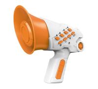 Amagogo Trompette Vocale pour Enfants, Portable avec Enregistreur Intégré, Idéale pour Le Camping, Les Marchés et La Vente Ambulante, Orange