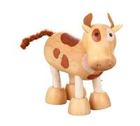 Amagogo Vache en bois flexible et malléable, jouet amusant et portable, figurine éducative mignonne sur le thème du zoo de, cadeau idéal pour les