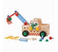 Amagogo Véhicule d'Assemblage Enfant Camion Jouet Bois Manuel à Vis Éléments Mobiles Fonction Démontage Apprentissage Manipulation Adapté pour Loisirs Créatifs Enfant