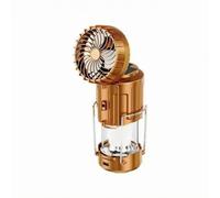Amagogo Ventilateur Éclairage Portable Lampe de Camping avec Ventilateur Lanterne Rechargeable Air et Lumière Poignée Métal Finition Métal Matériau Panneau, Or