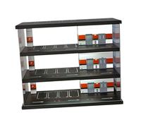 Amagogo Vitrine de garage à 3 niveaux avec LED pour collection de véhicules 1:64 Boîte de rangement pour modèles de voitures de poupées