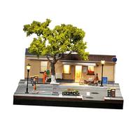 Amagogo Vitrine de présentation pour Voiture Miniature à l'échelle 1/64, Diorama de café de Rue, décor de Micro-, boîte d'exposition pour