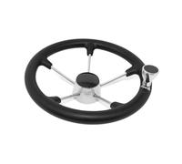 Amagogo Volant Bateau Accessoires pour Bateaux Volant Marin antidérapant 13 Pouces en Acier Inoxydable pour système Direction Chargement, 35 Cm avec Poignée