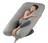 Amagoing Oreiller de Grossesse rafraîchissant pour Dormir, Coussin de maternité en Forme de U pour Le Dos, Les Hanches, Le Ventre, Les Jambes pour Femme Enceinte, Housse rafraîchissante Amovible,