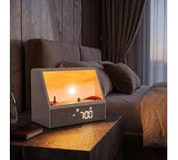 Amailtom Réveil Lumineux Simulateur d'aube, Veilleuse Machine Bruit Blanc Animation Créative d'aube Simulée avec 7 Modes, 12 Sons Naturels, Enceinte, Sunset Lampe Chevet Cadeau Noel Femme