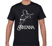 AmAirArT Nbhnb Tops T Shirt Men Carlos Santana Casual Black Geek Cotton Male Tshirt Black XXL