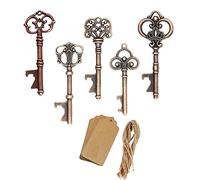 Amajoy Lot de 50 ouvre-clés en forme de squelette vintage en cuivre vieilli pour mariage, fête d'anniversaire