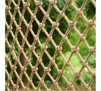 AMAKAA Filet Tissé à La Main, Filet De Protection en Corde De Chanvre, Filet De Sécurité pour Terrain De Jeu en Jute Naturel avec Différentes Tailles Disponibles(Size:2x2m)