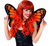 Amakando Ailettes de fée Ailes de Papillon Noir-Orange ailettes déguisement de Conte Tenue de Fantaisie matériel Ailes d'elfe Accessoire Costume Fable