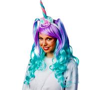 Amakando Tiare de Licorne - avec Fleurs et Corne | Serre-tête Licorne | Bijou de tête Conte de fées | Accessoire Cheveux Unicorn