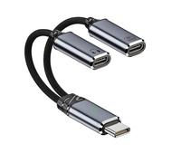 AMAKE Répartiteur USB C, adaptateur casque et chargeur USB C 2 en 1, câble audio de type C, charge rapide PD 100 W, compatible avec iPhone 16/15, Galaxy S24/S23, iPad, MacBook