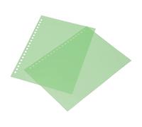 AMAKO Lot de 50 protège-feuilles en plastique PP mat translucide, format A5, 20 trous, pour présentation, carnet, rapport, durable, longue durée de vie (Vert)