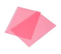AMAKO Lot de 50 protège-feuilles en plastique PP mat translucide, format A5, 20 trous, pour présentation, carnet, rapport, durable, longue durée de vie (Rouge)