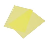 AMAKO Lot de 50 protège-feuilles en plastique PP mat translucide, format A5, 20 trous, pour présentation, carnet, rapport, durable, longue durée de vie (Jaune)