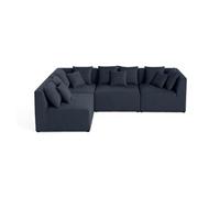 Amalfi - canapé modulable d'angle réversible - 4 places - en tissu - Bleu Bleu